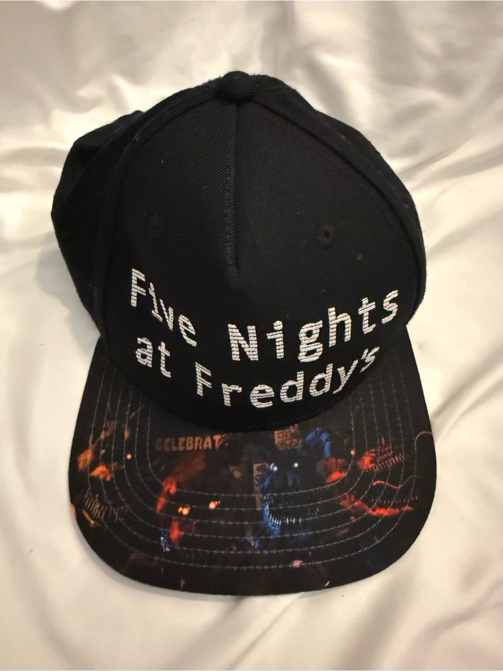 NWOT Five Nights at Freddy's Sublimated Bill Snapback Hat